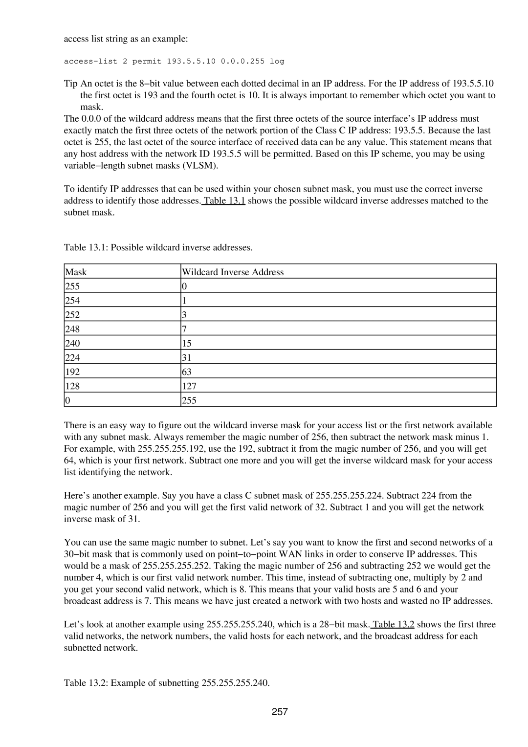 Cisco Systems RJ-45-to-AUX manual Access list string as an example, 257 