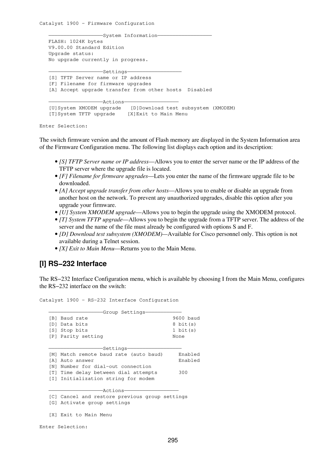 Cisco Systems RJ-45-to-AUX manual RS−232 Interface, 295 