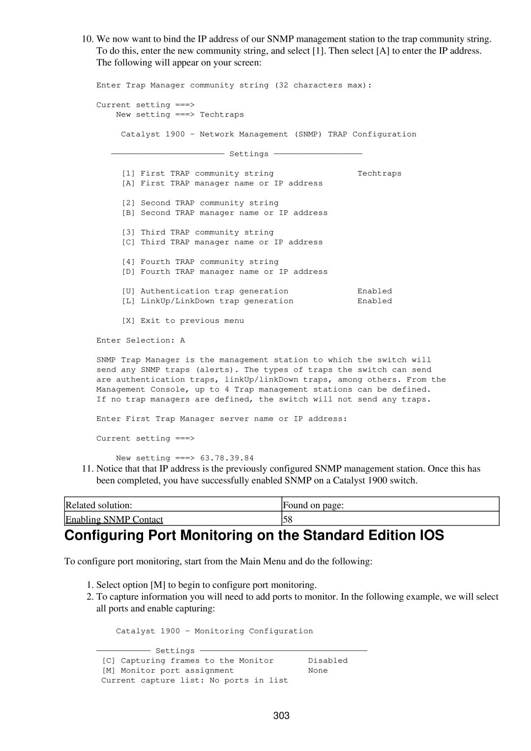 Cisco Systems RJ-45-to-AUX manual Configuring Port Monitoring on the Standard Edition IOS, 303 