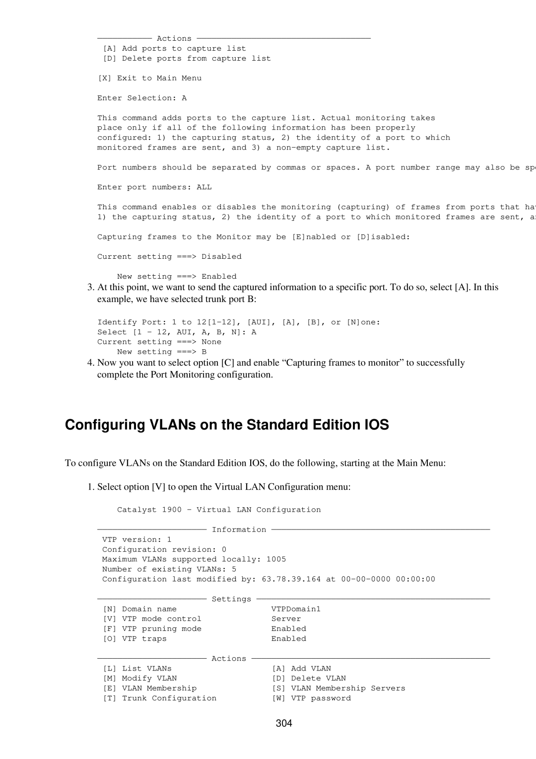 Cisco Systems RJ-45-to-AUX manual Configuring VLANs on the Standard Edition IOS, 304 