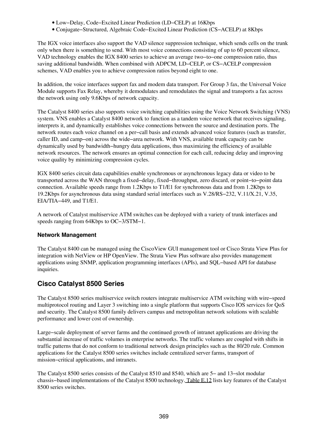 Cisco Systems RJ-45-to-AUX manual Cisco Catalyst 8500 Series, Network Management, 369 