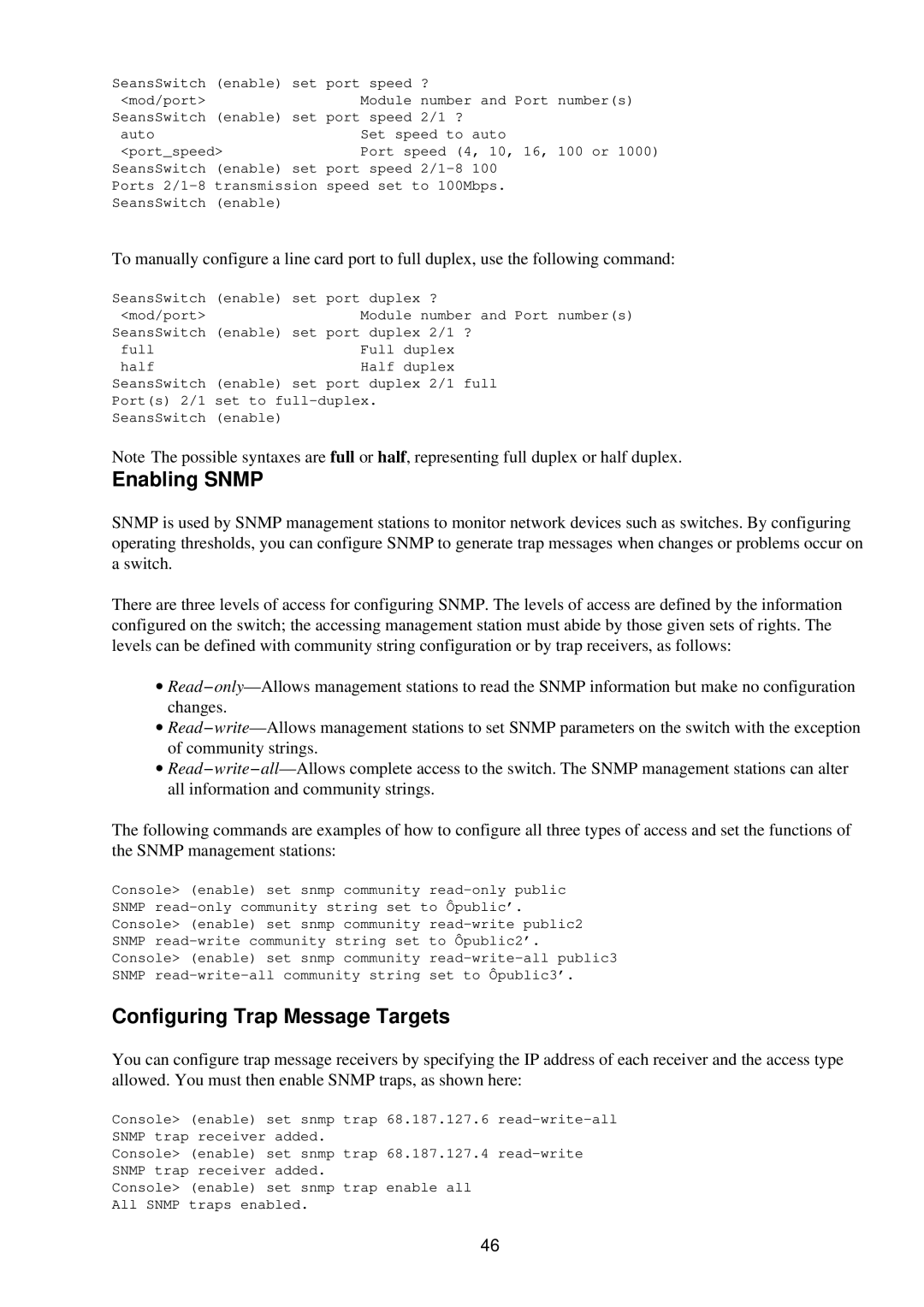 Cisco Systems RJ-45-to-AUX manual Enabling Snmp, Configuring Trap Message Targets 