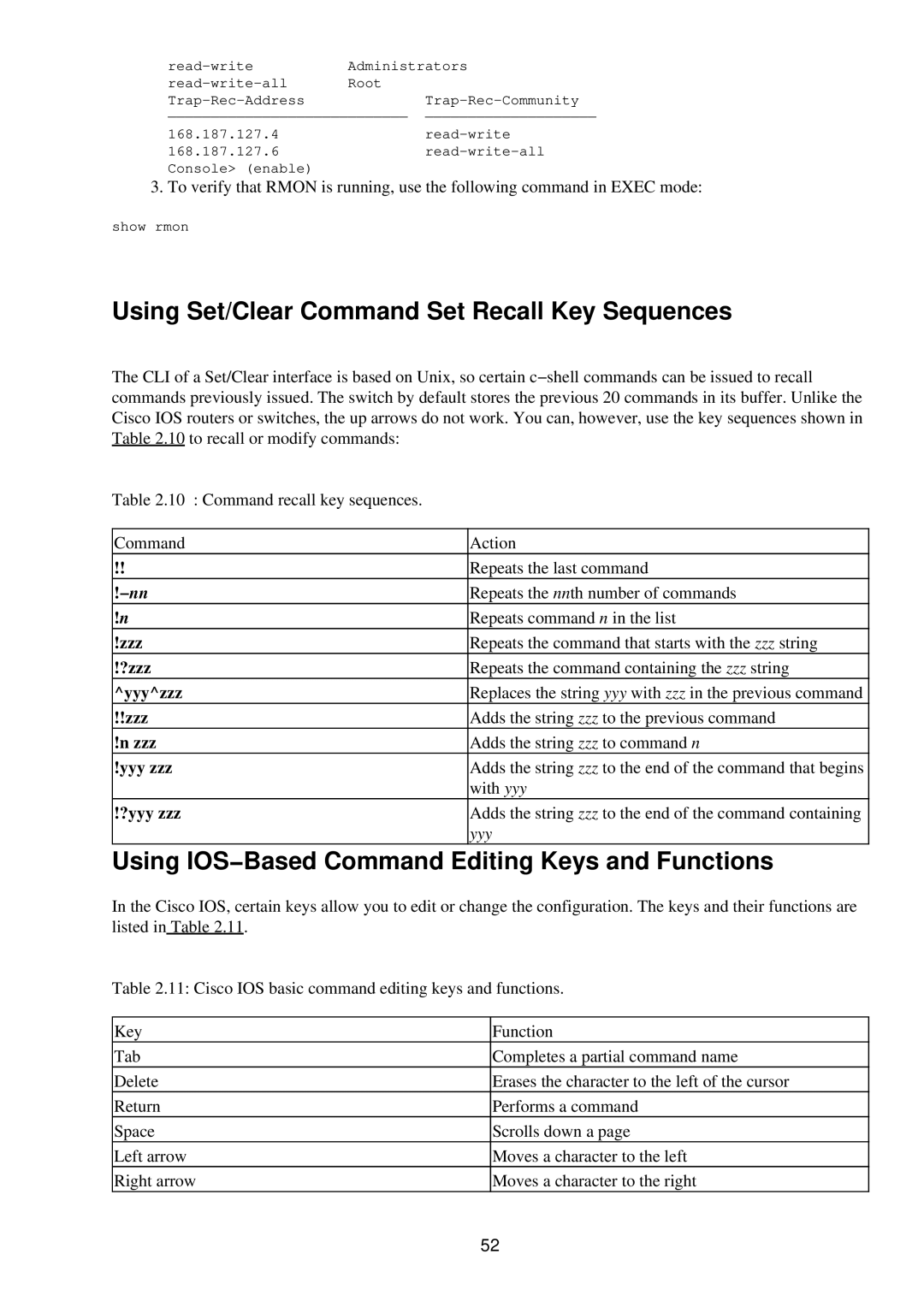 Cisco Systems RJ-45-to-AUX manual Using Set/Clear Command Set Recall Key Sequences 