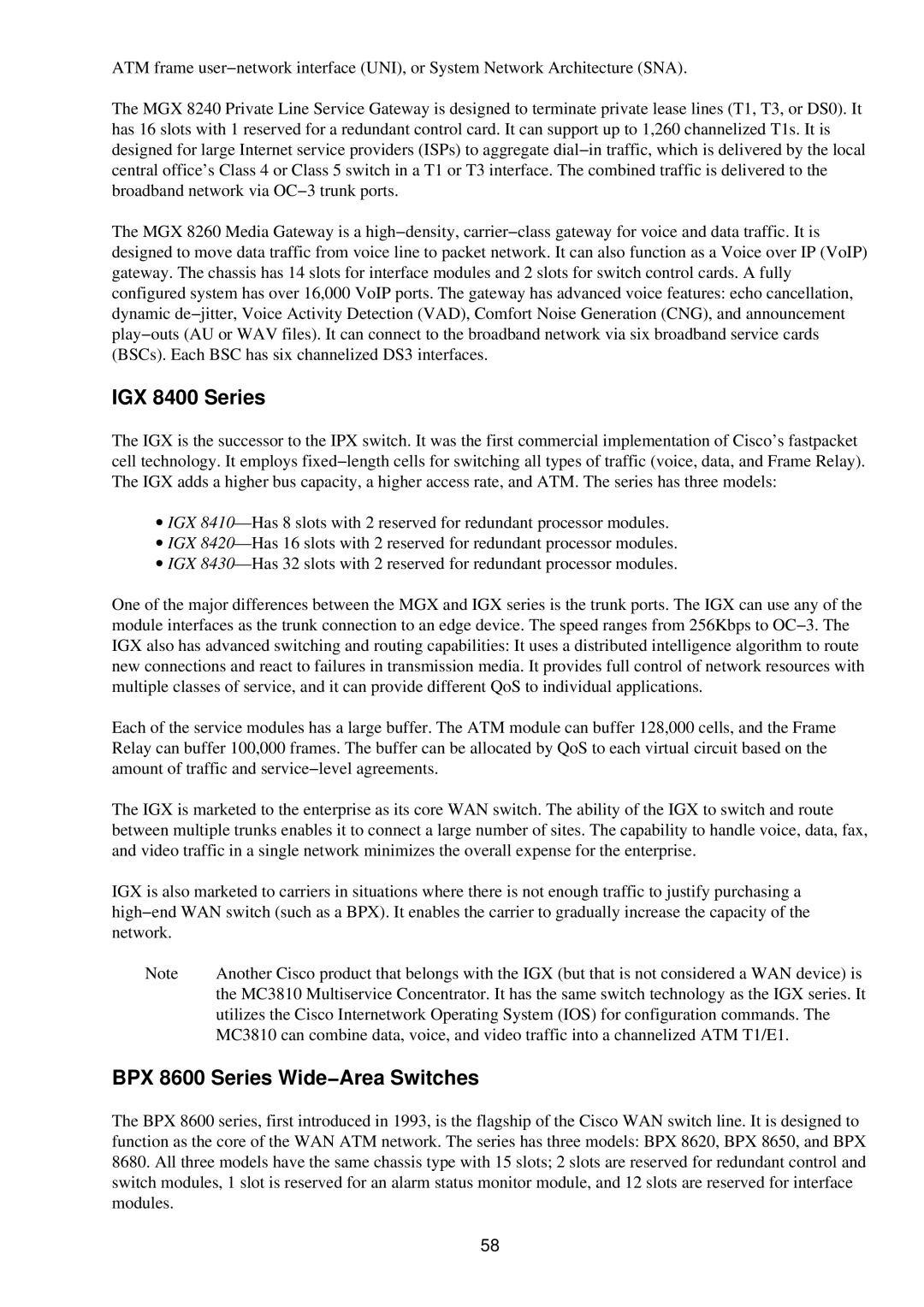 Cisco Systems RJ-45-to-AUX manual IGX 8400 Series, BPX 8600 Series Wide−Area Switches 