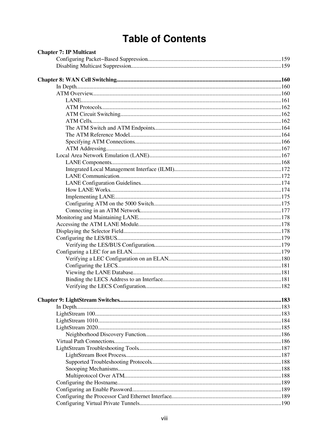 Cisco Systems RJ-45-to-AUX manual Depth 160 ATM Overview, 161, Viii 