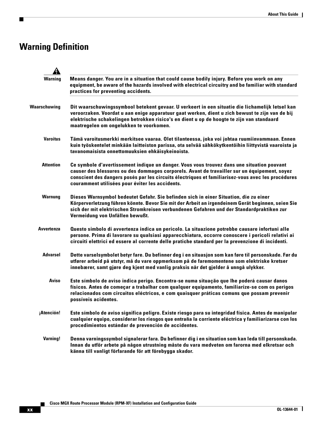 Cisco Systems RPM-XF specifications About This Guide 