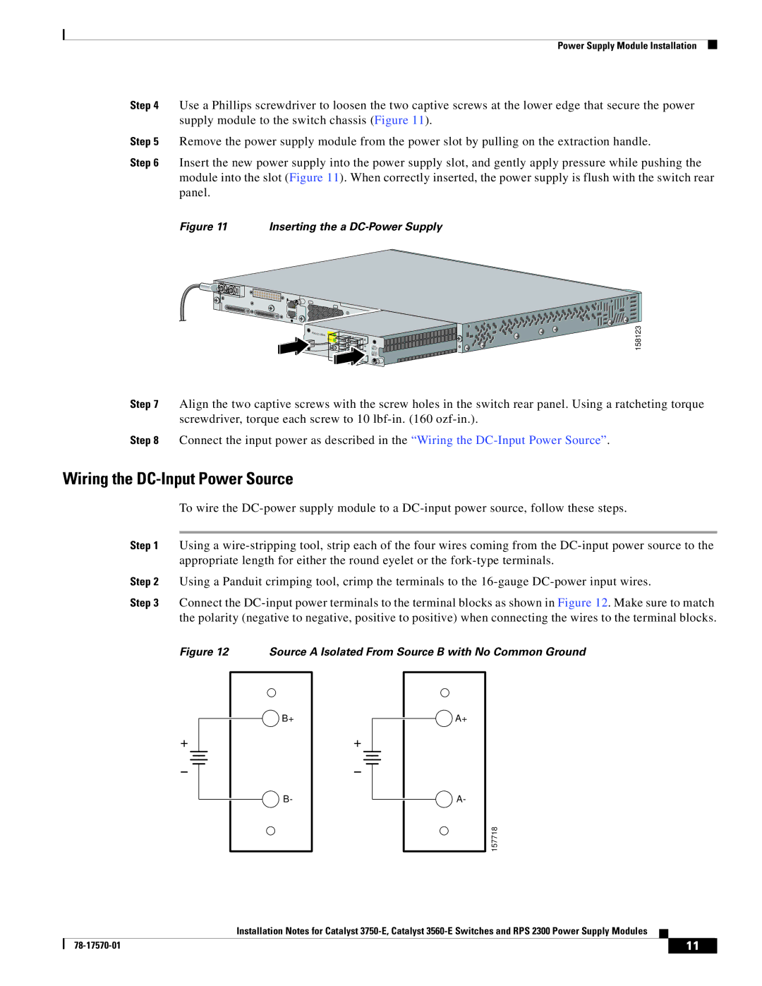 Cisco Systems 3750-E, RPS 2300, 3560-E technical specifications Wiring the DC-Input Power Source, Panel 