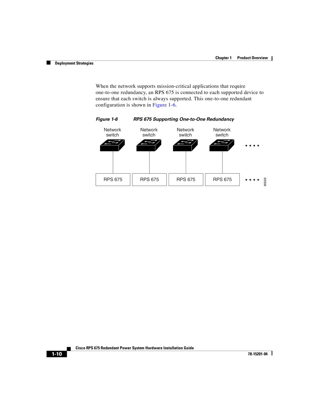 Cisco Systems manual RPS 675 Supporting One-to-One Redundancy 