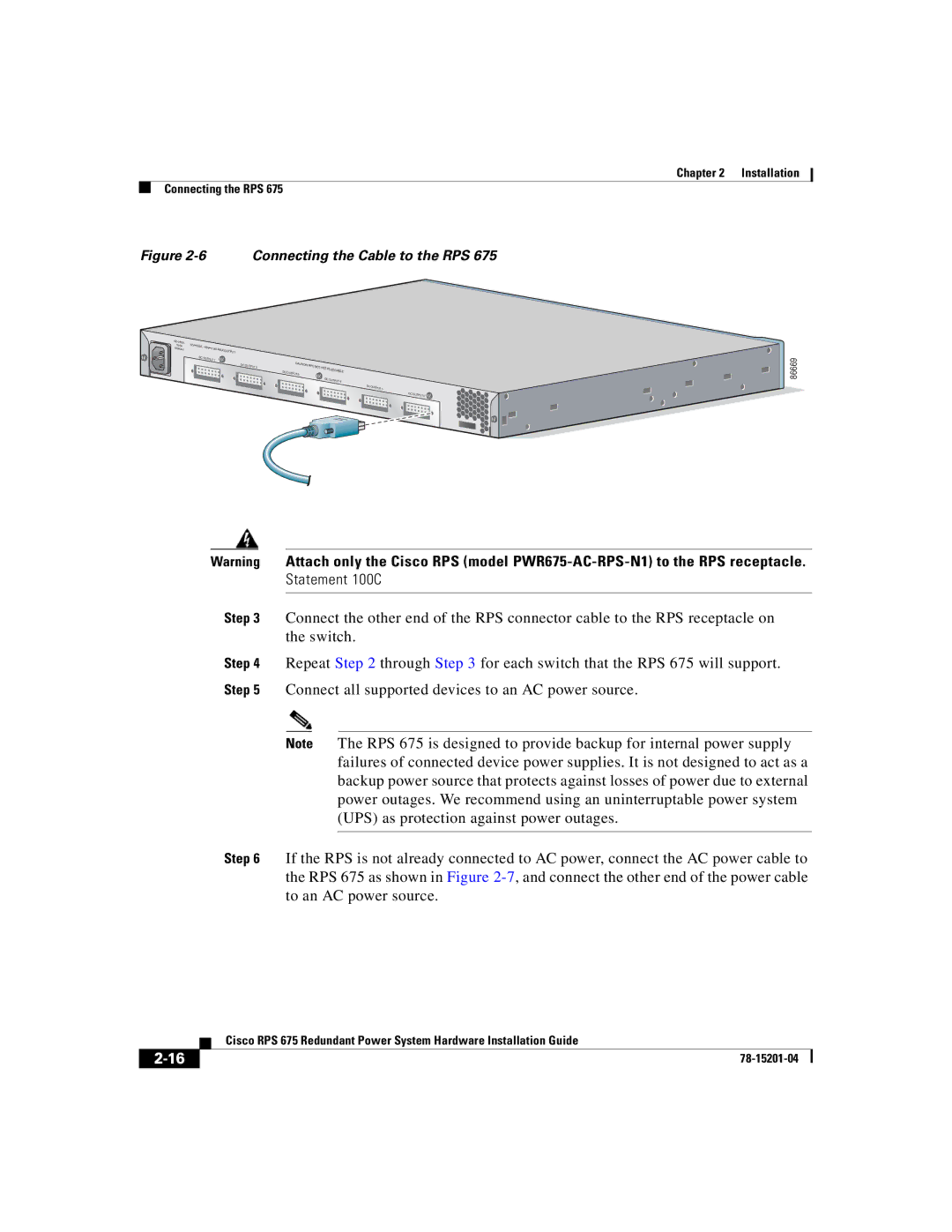 Cisco Systems RPS 675 manual Statement 100C 