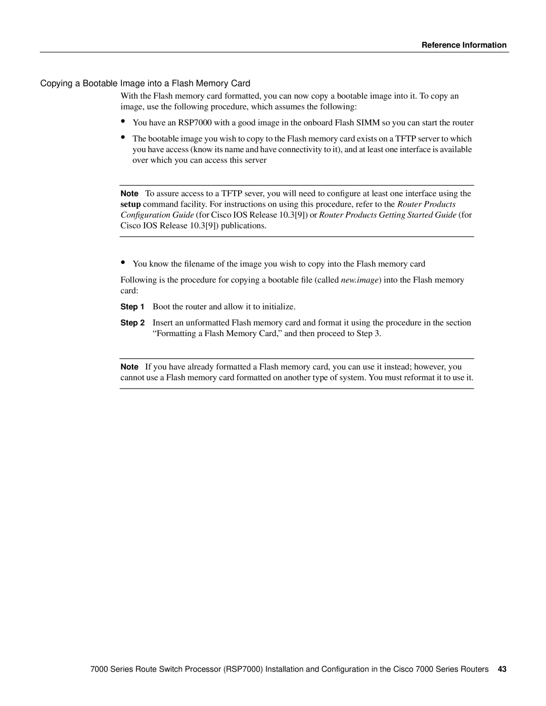 Cisco Systems RSP7000 manual Copying a Bootable Image into a Flash Memory Card 