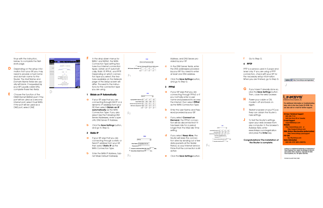 Cisco Systems RV042 manual Obtain an IP Automatically, Static IP, PPPoE 