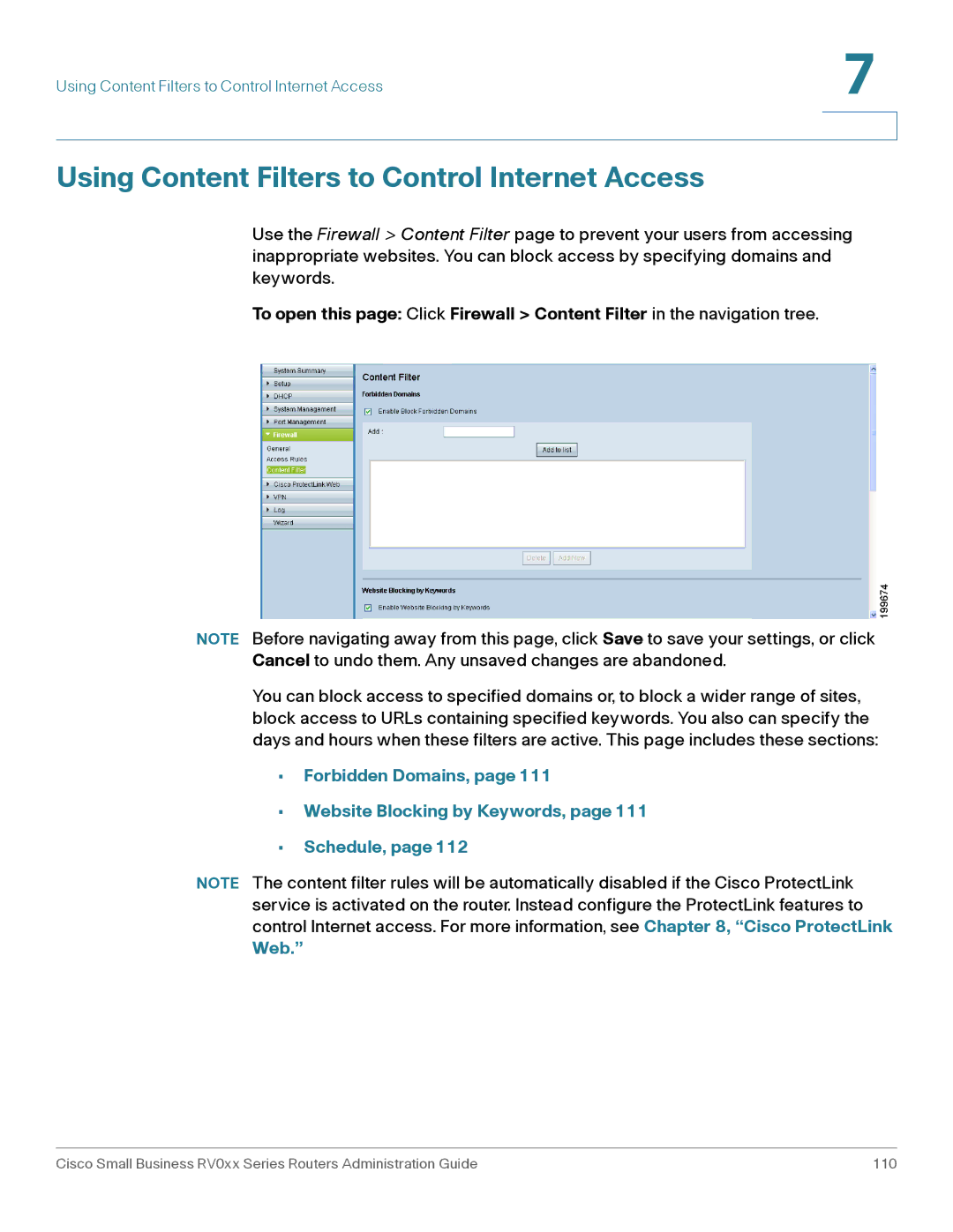 Cisco Systems RV042G, RV016 manual Using Content Filters to Control Internet Access 