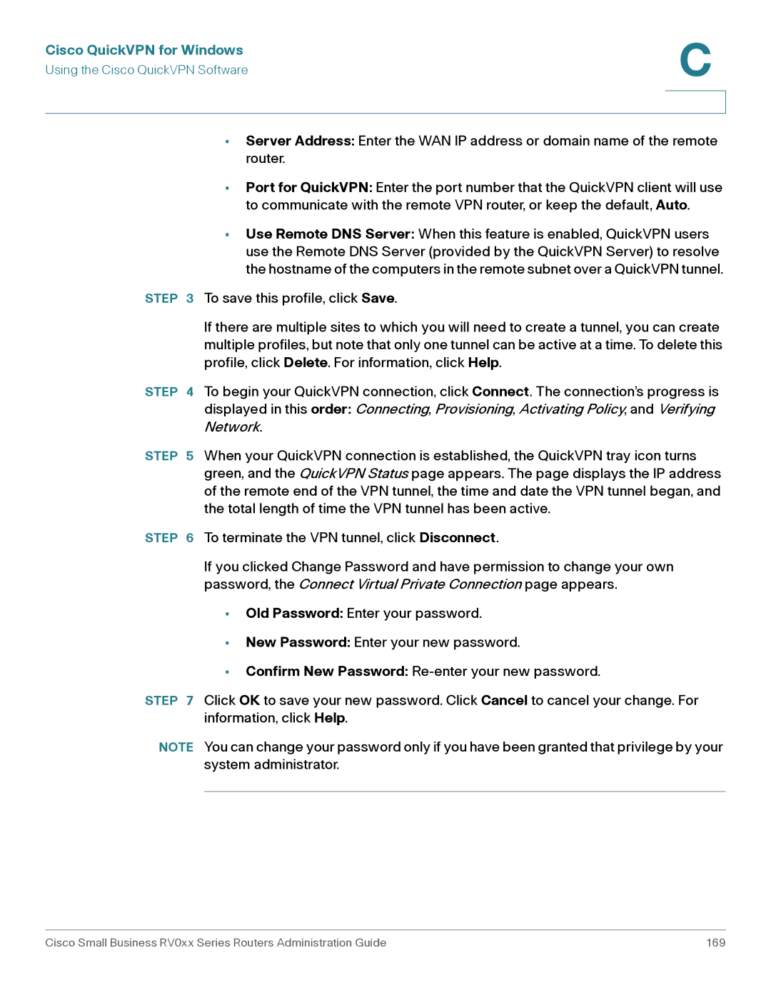 Cisco Systems RV016, RV042G manual Using the Cisco QuickVPN Software 