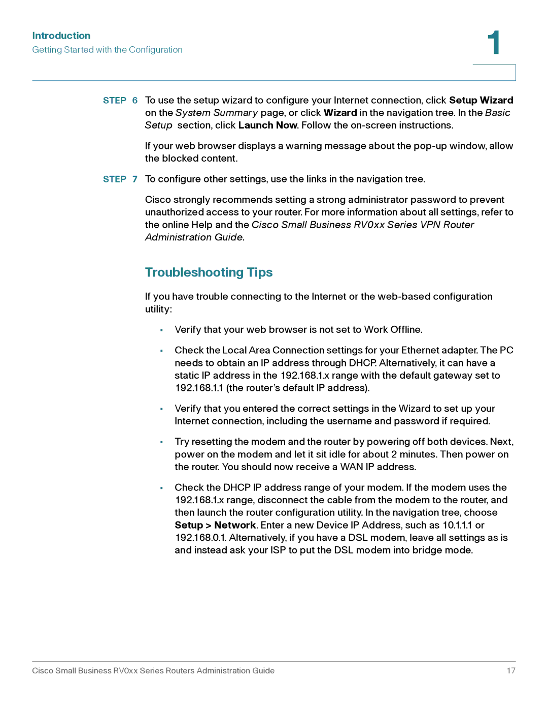 Cisco Systems RV016, RV042G manual Troubleshooting Tips 