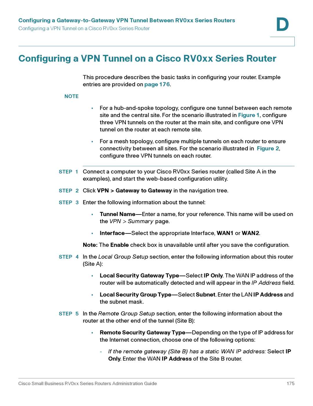 Cisco Systems RV016, RV042G manual Configuring a VPN Tunnel on a Cisco RV0xx Series Router 