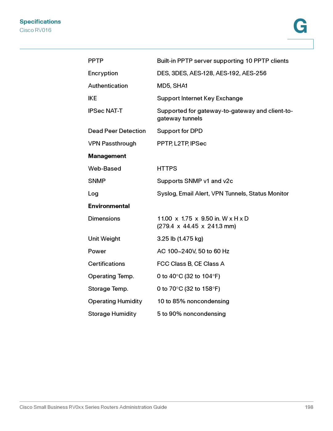 Cisco Systems RV042G, RV016 manual Built-in Pptp server supporting 10 Pptp clients 