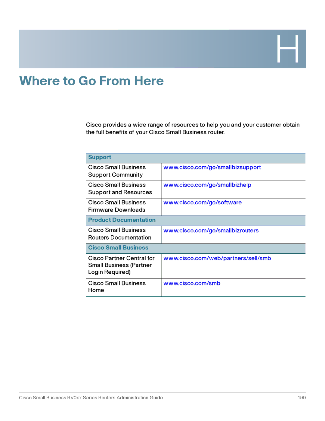 Cisco Systems RV016, RV042G manual Support, Product Documentation, Cisco Small Business 