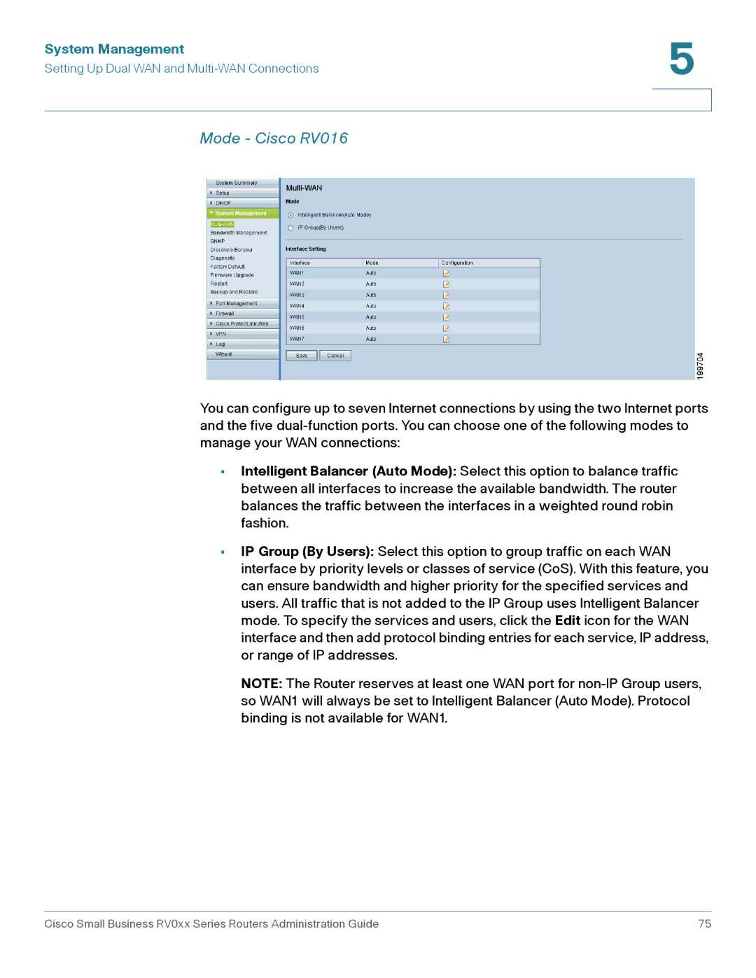 Cisco Systems RV042G manual Mode Cisco RV016 