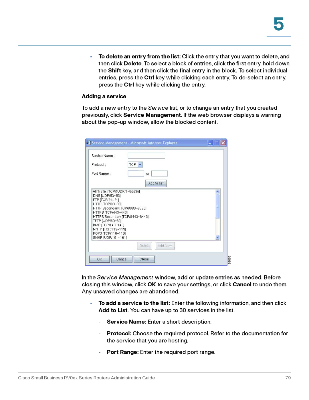 Cisco Systems RV016, RV042G manual Adding a service 