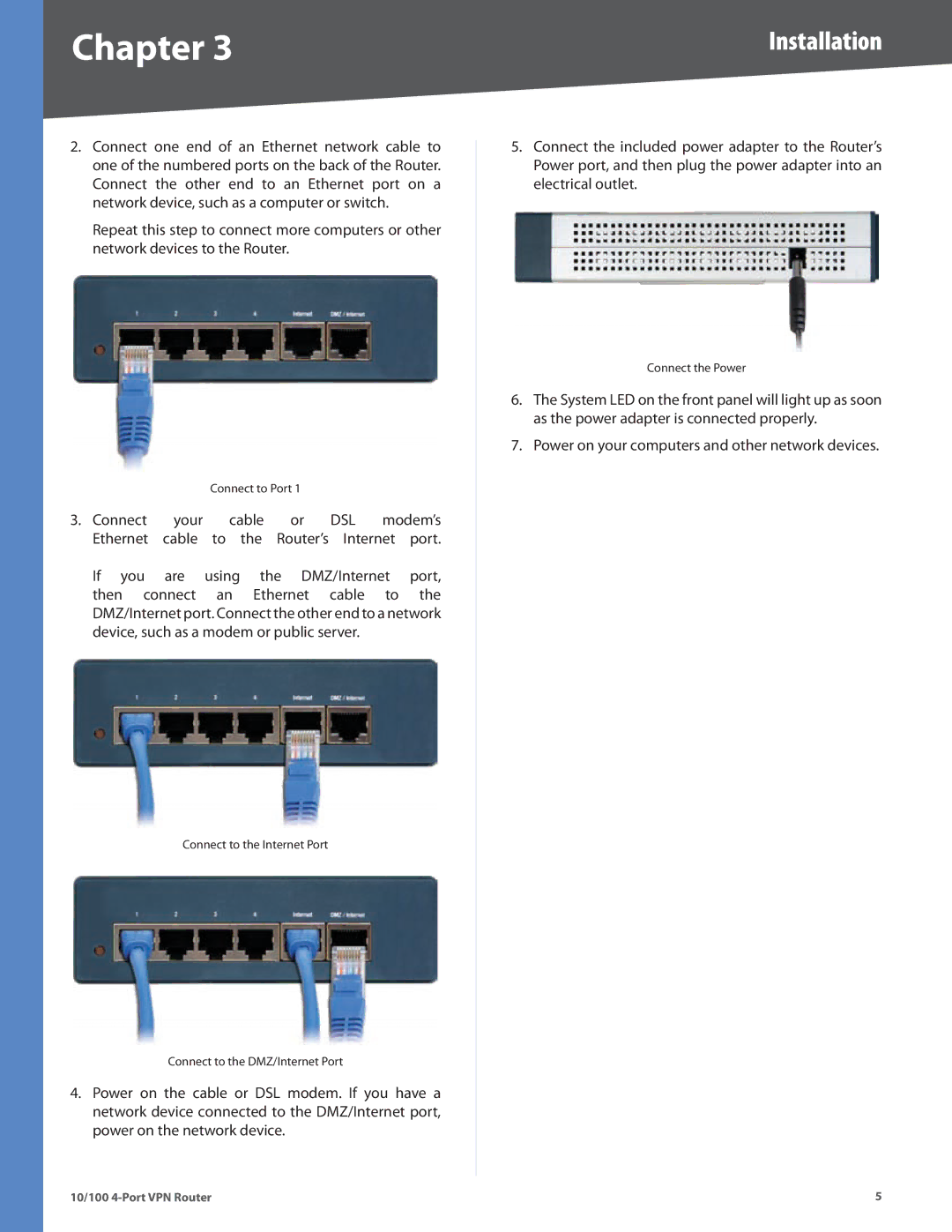 Cisco Systems RV042RF manual Installation 