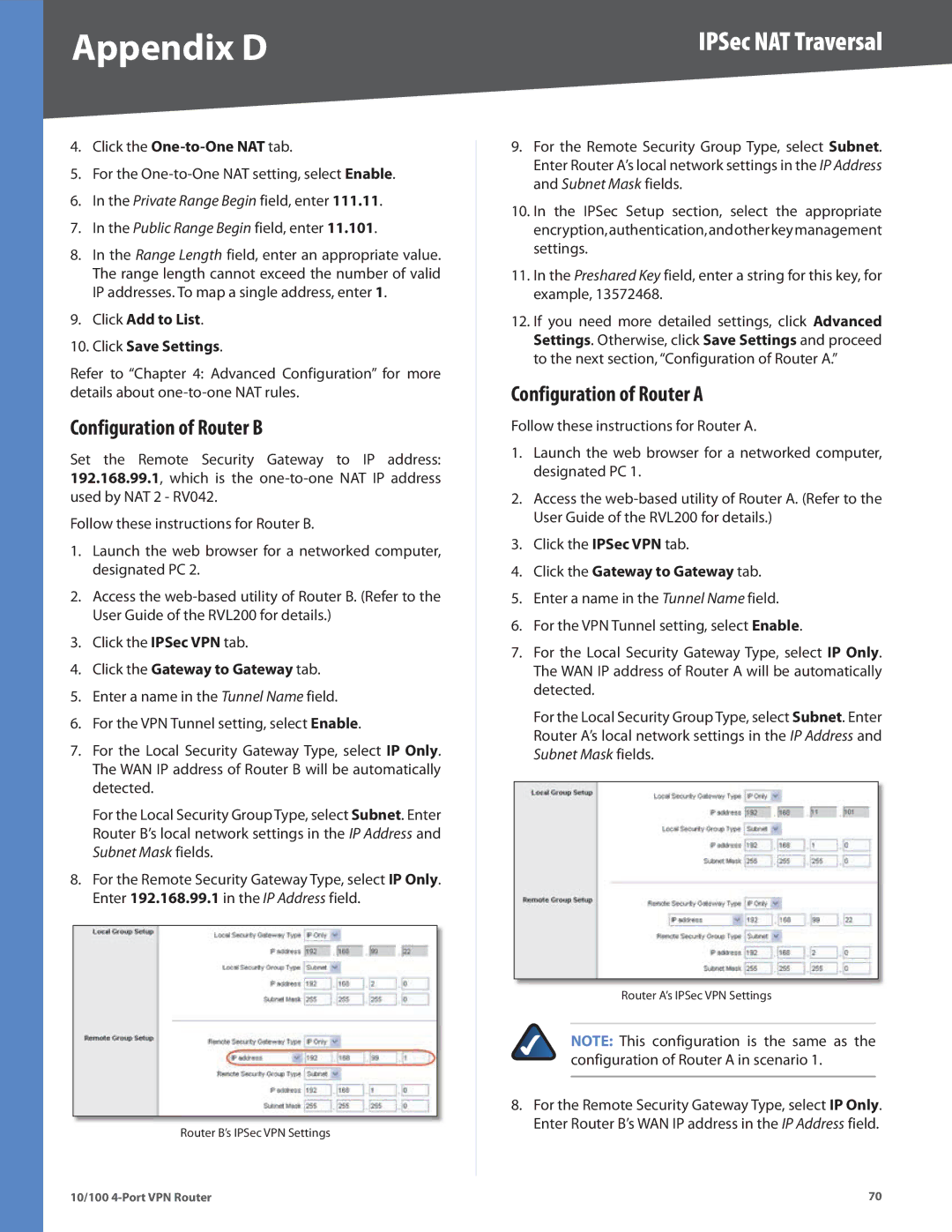 Cisco Systems RV042RF manual Configuration of Router a 