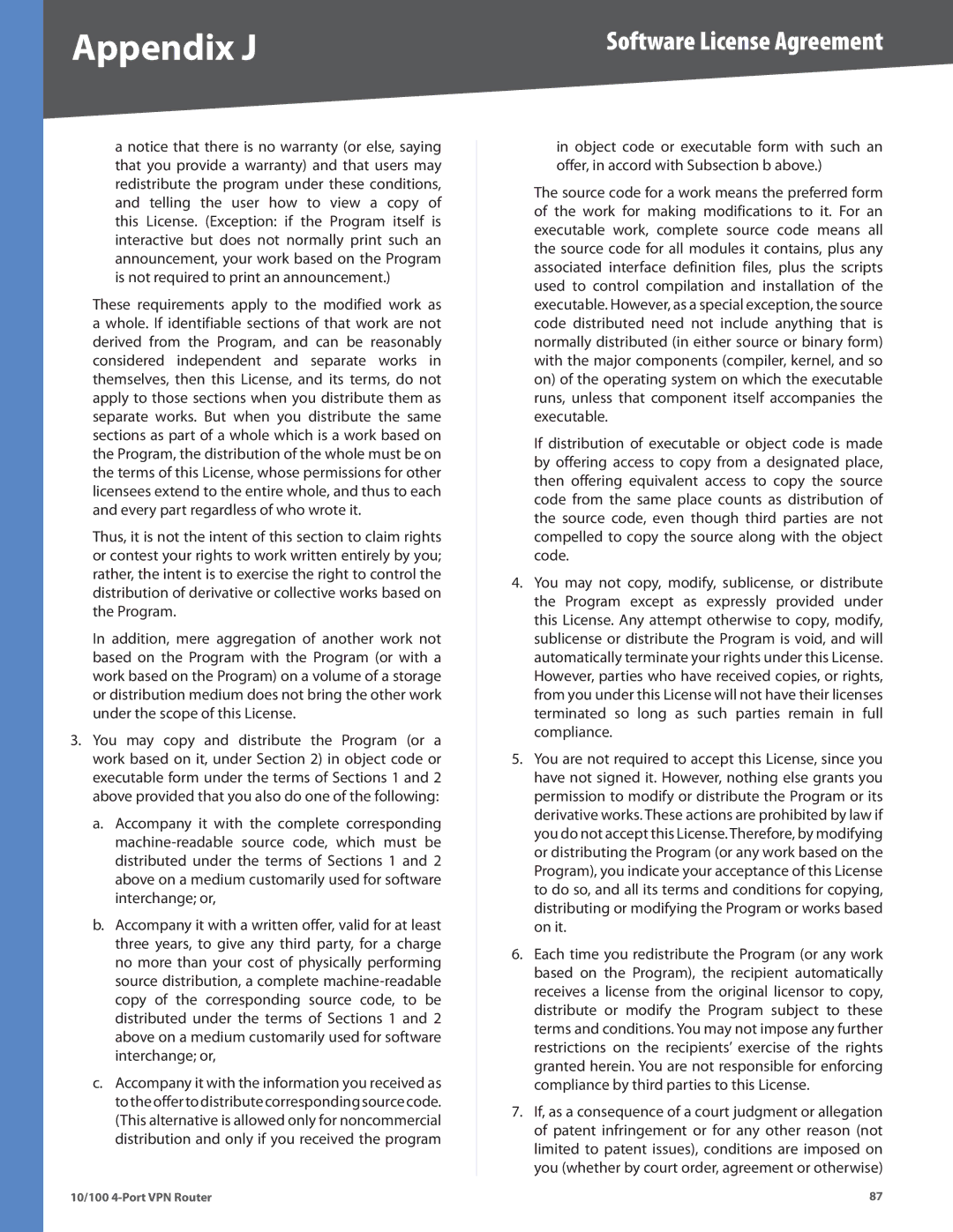 Cisco Systems RV042RF manual Appendix J 