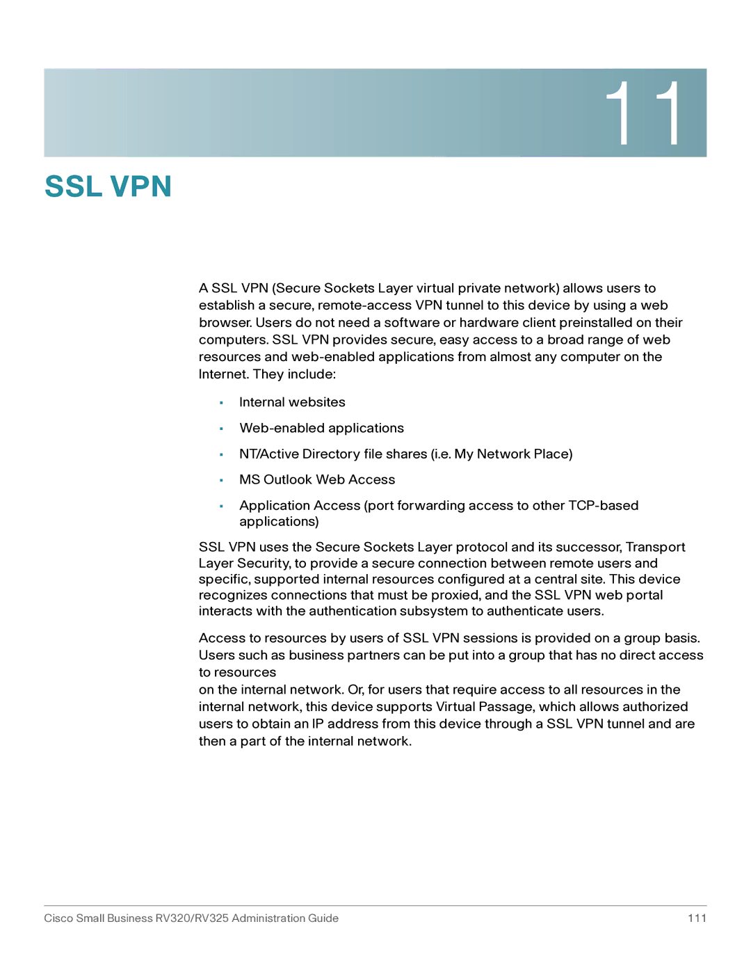 Cisco Systems RV325K9NA, RV320K9NA manual Ssl Vpn 