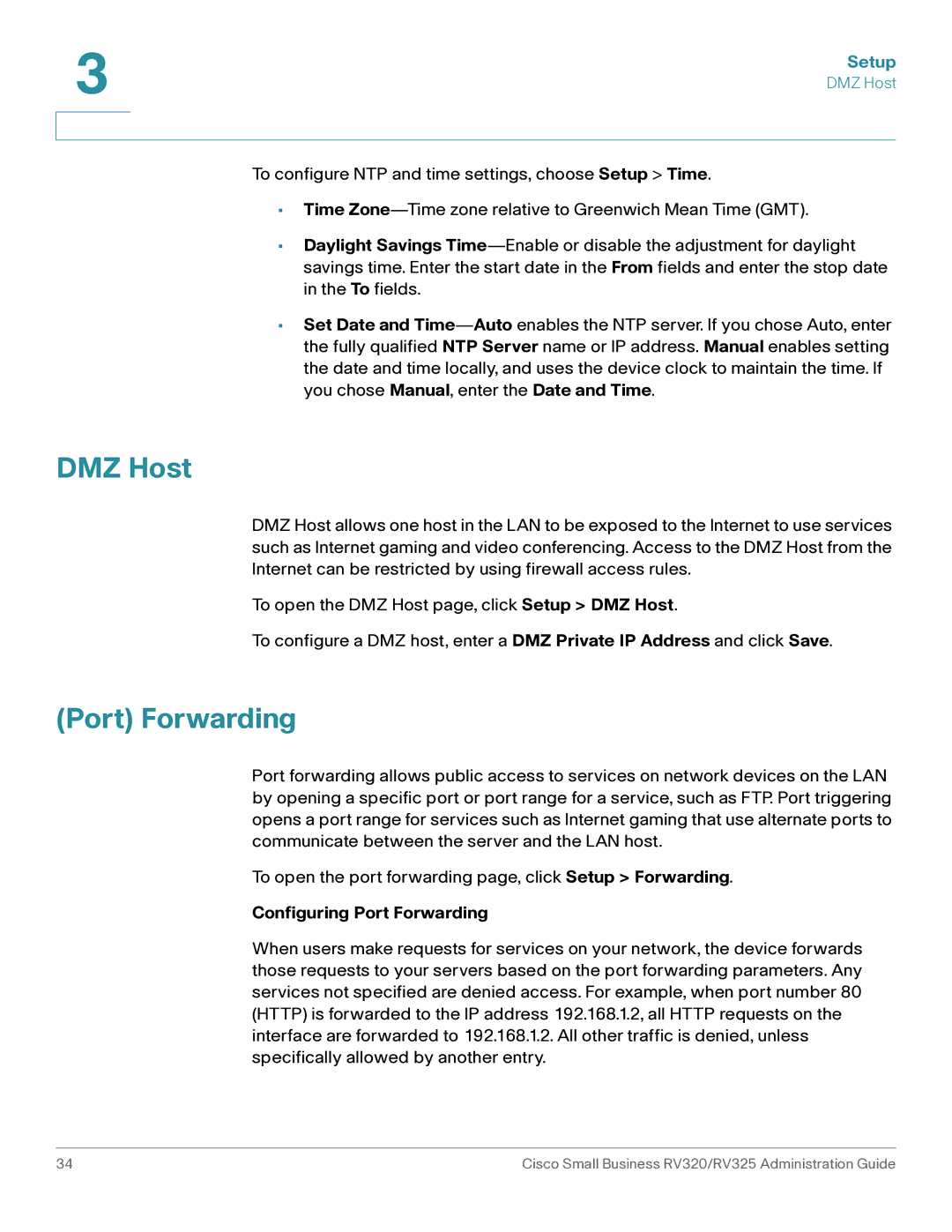 Cisco Systems RV320K9NA, RV325K9NA manual DMZ Host, Configuring Port Forwarding 