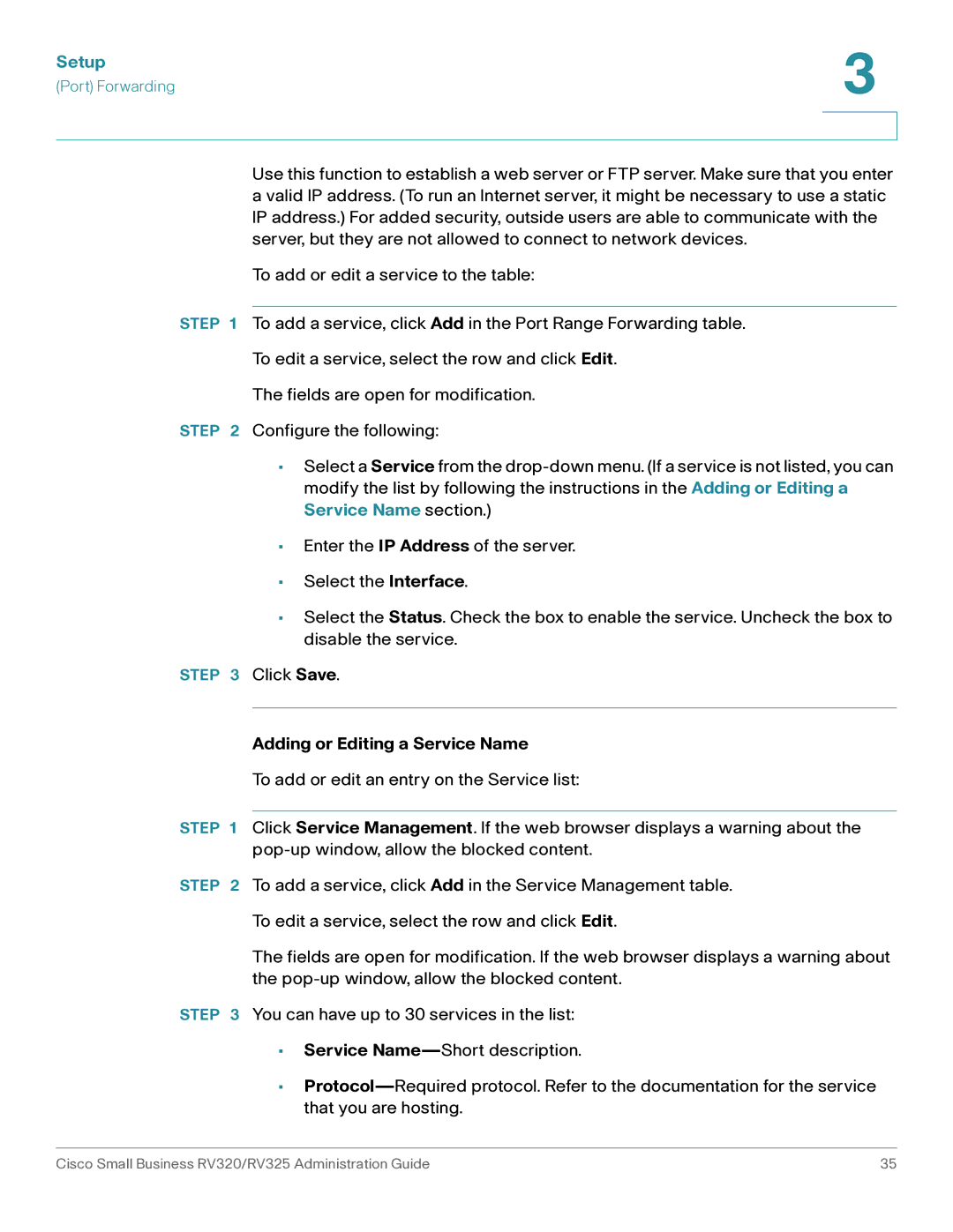 Cisco Systems RV325K9NA, RV320K9NA manual Adding or Editing a Service Name 