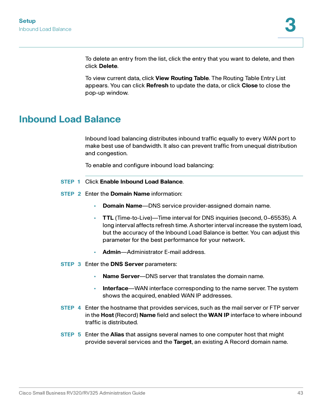 Cisco Systems RV325K9NA, RV320K9NA manual Click Enable Inbound Load Balance 