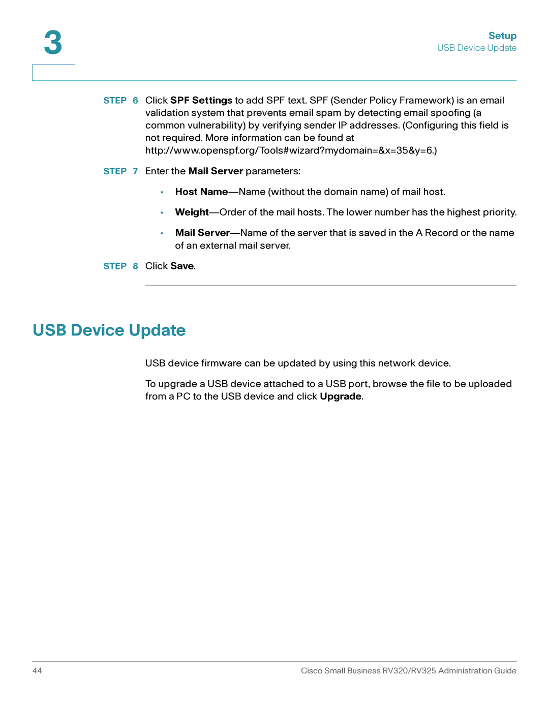 Cisco Systems RV320K9NA, RV325K9NA manual USB Device Update 