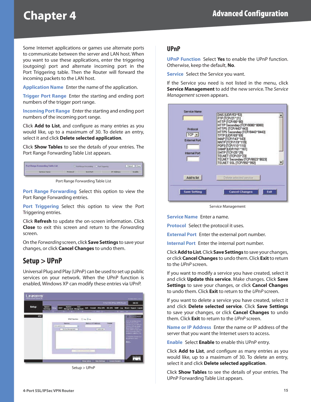 Cisco Systems RVL200 manual Setup UPnP 