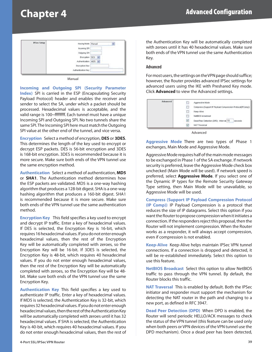 Cisco Systems RVL200 manual Advanced 