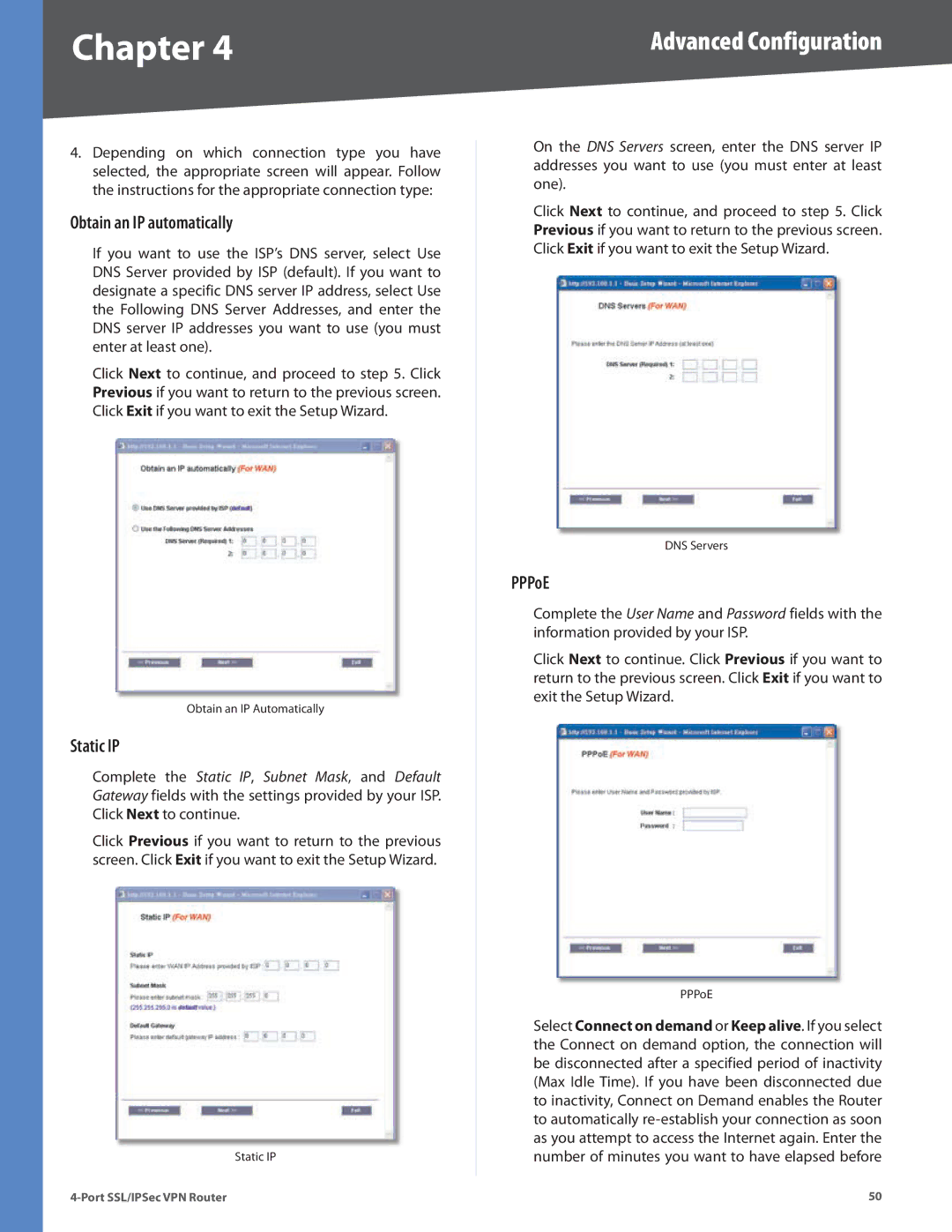 Cisco Systems RVL200 manual Obtain an IP automatically, PPPoE 