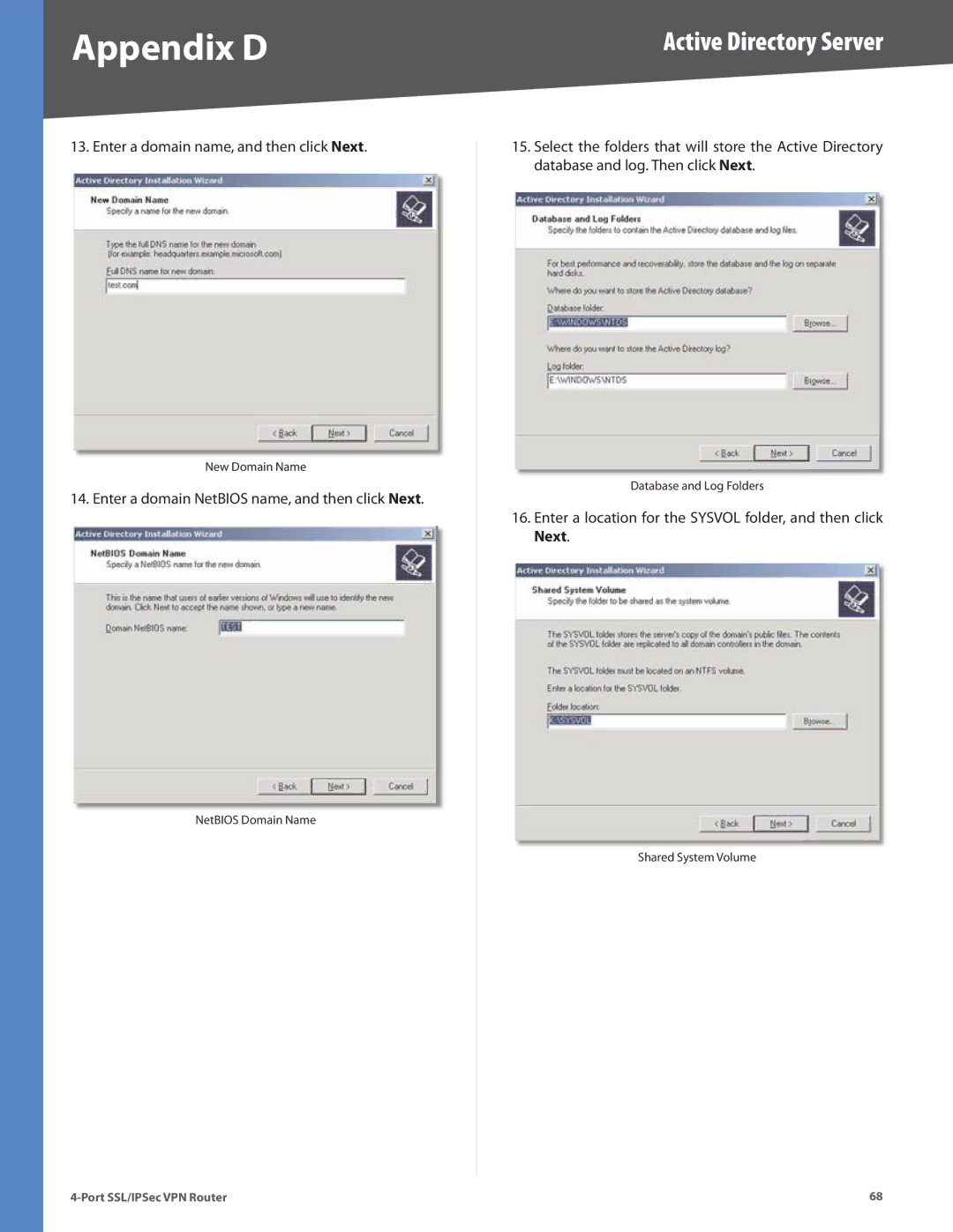 Cisco Systems RVL200 manual Enter a domain name, and then click Next 