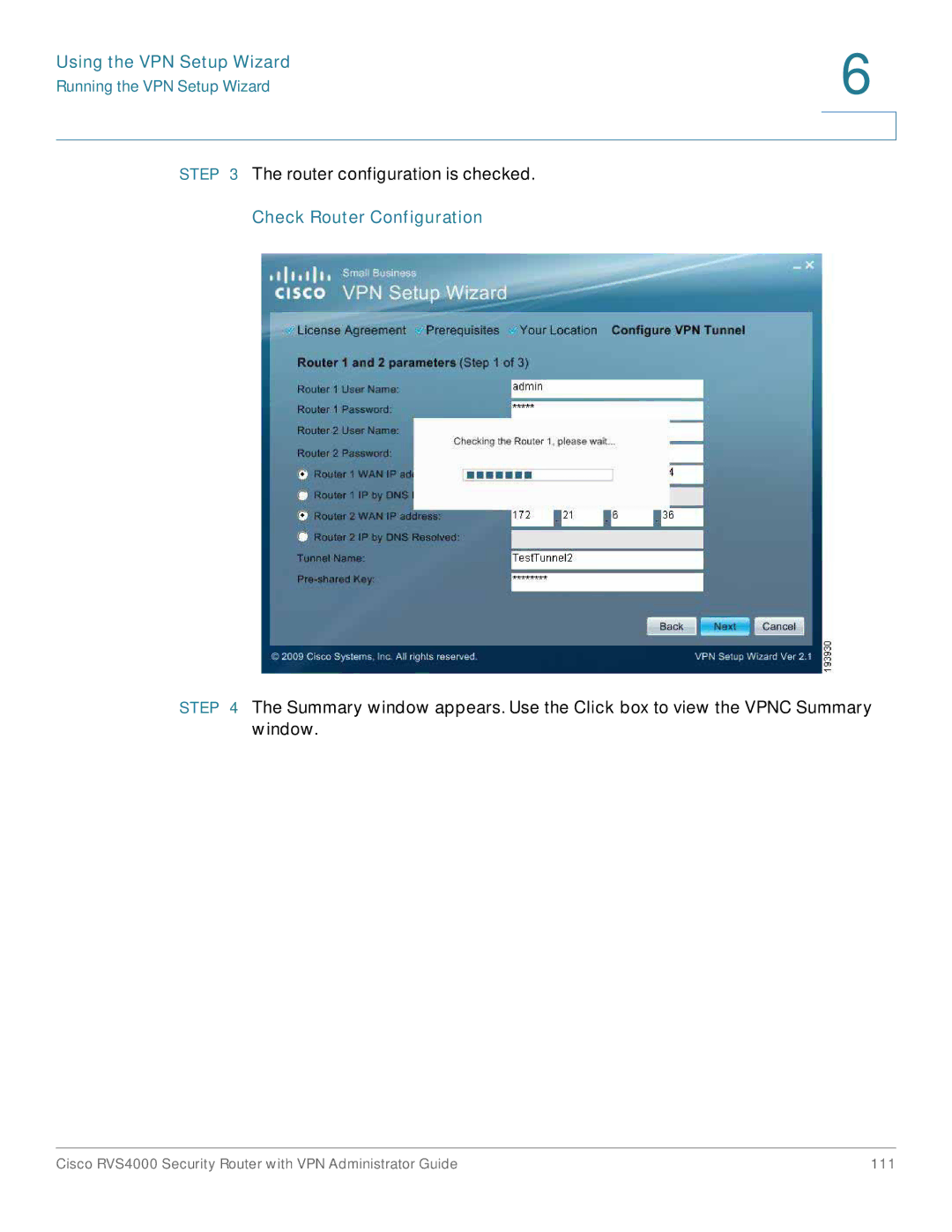 Cisco Systems RVS4000RF manual Check Router Configuration 