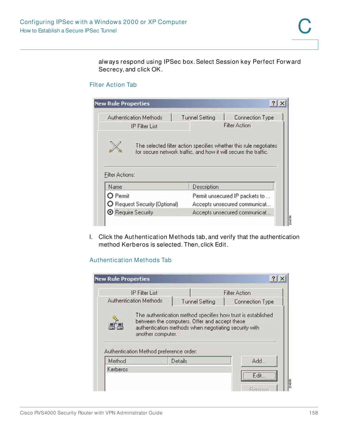 Cisco Systems RVS4000RF manual Filter Action Tab 