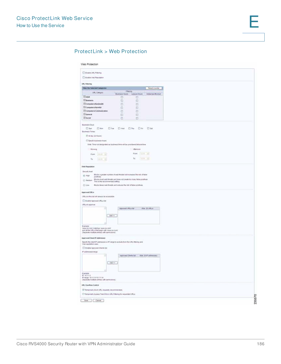 Cisco Systems RVS4000RF manual ProtectLink Web Protection 