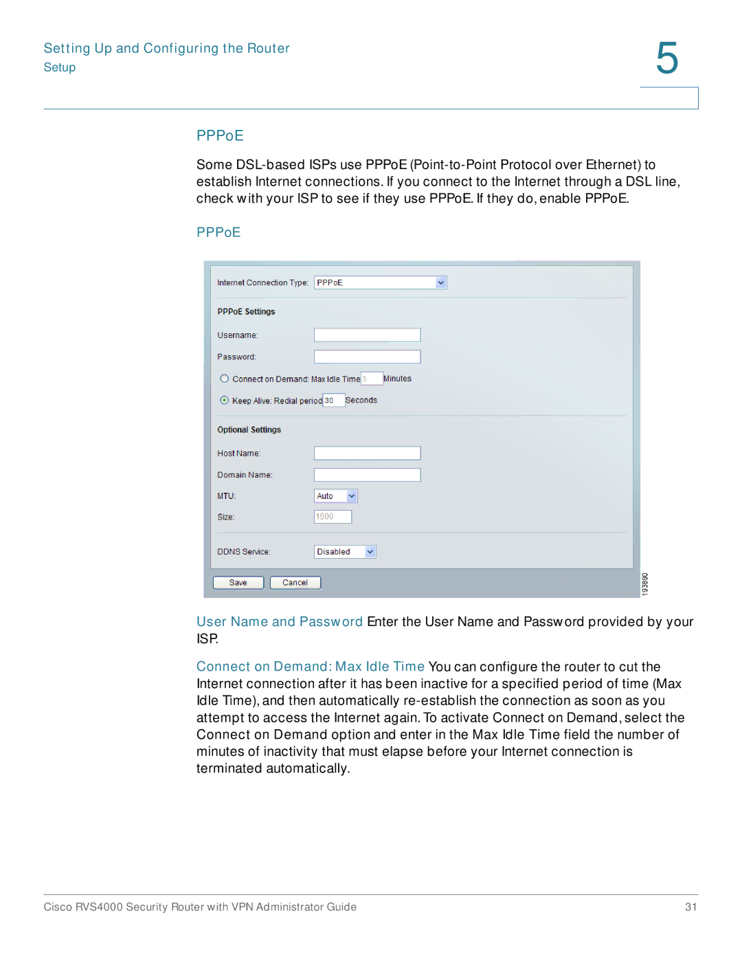 Cisco Systems RVS4000RF manual PPPoE 