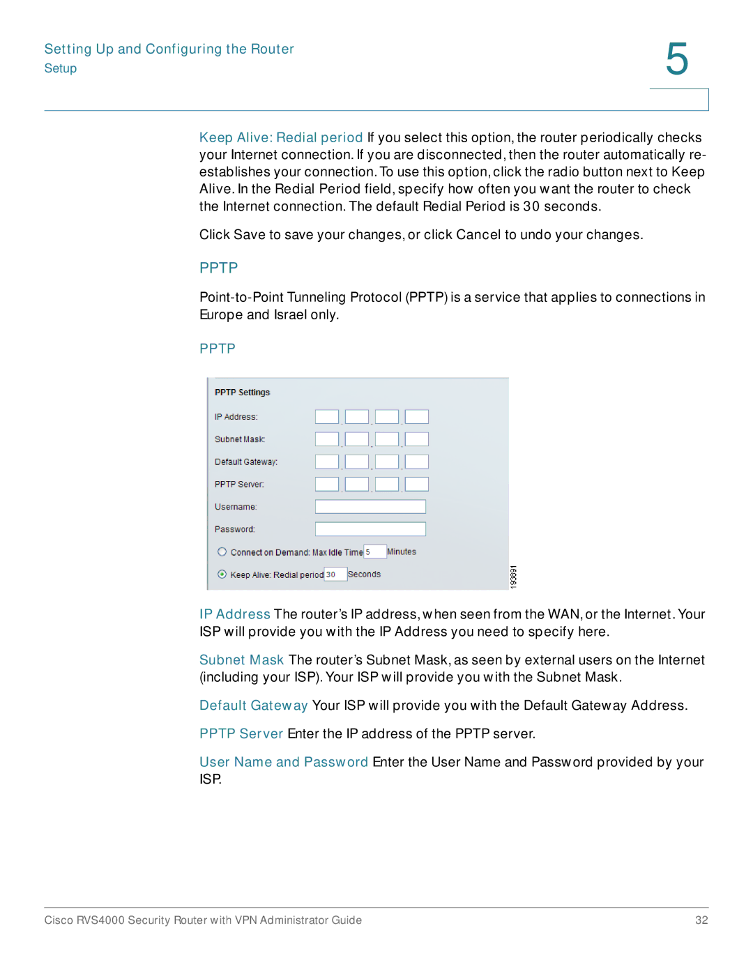 Cisco Systems RVS4000RF manual Pptp 