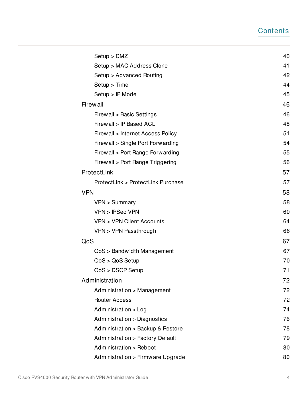 Cisco Systems RVS4000RF manual Vpn 