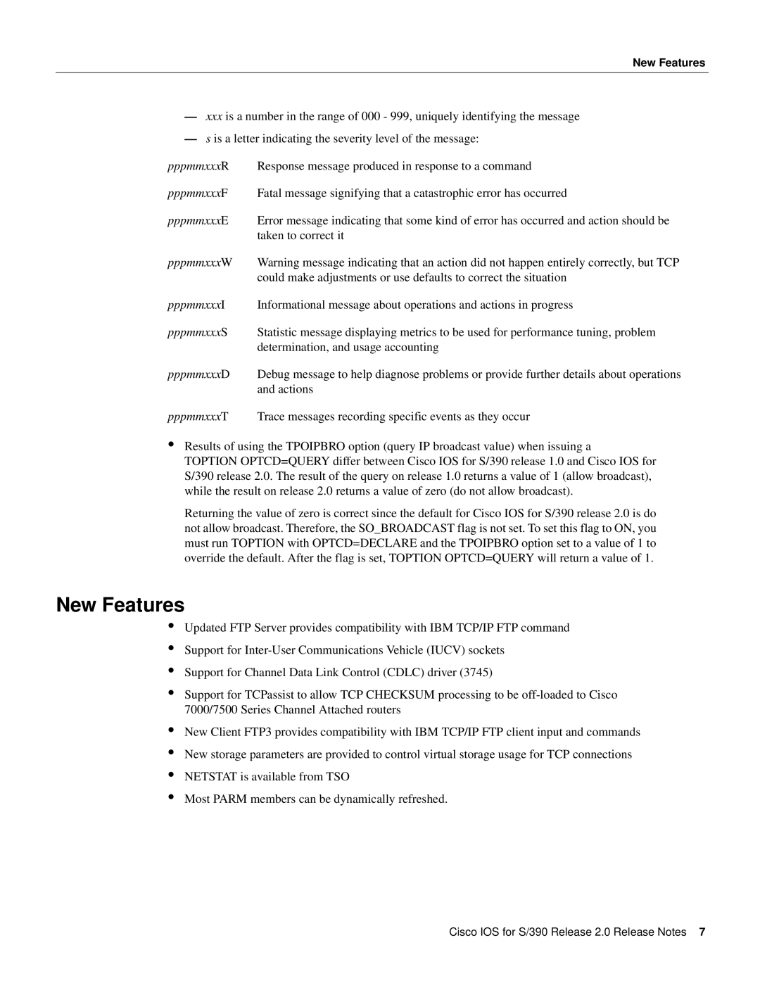 Cisco Systems S/390 manual New Features 