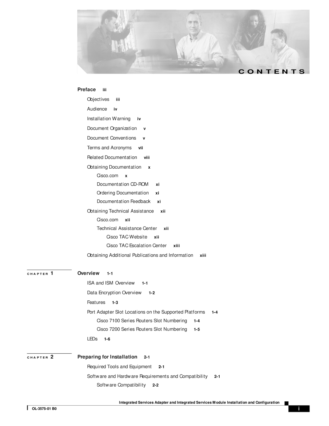 Cisco Systems SM-ISM, SA-ISA manual N T E N T S 