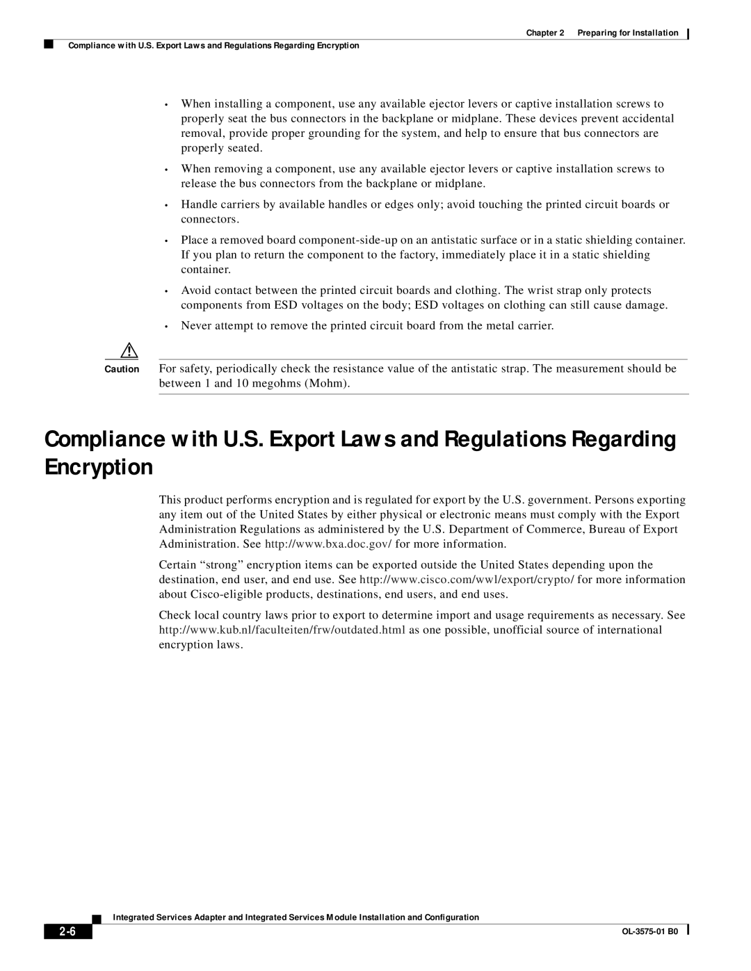 Cisco Systems SA-ISA, SM-ISM manual OL-3575-01 B0 