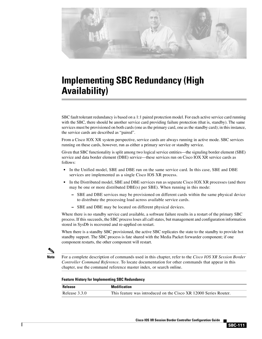 Cisco Systems SBC-111 manual Implementing SBC Redundancy High Availability 