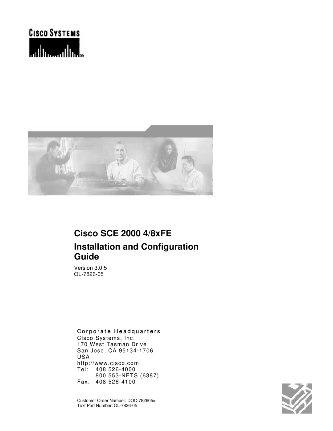 Cisco Systems manual Cisco SCE 2000 4/8xFE Installation and Configuration Guide, Corporate Headquarters 