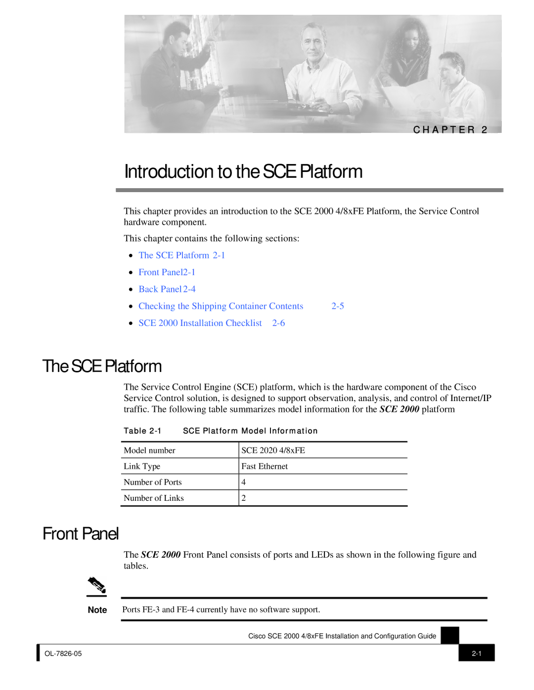 Cisco Systems SCE 2000 4/8xFE manual Introduction to the SCE Platform, Front Panel 