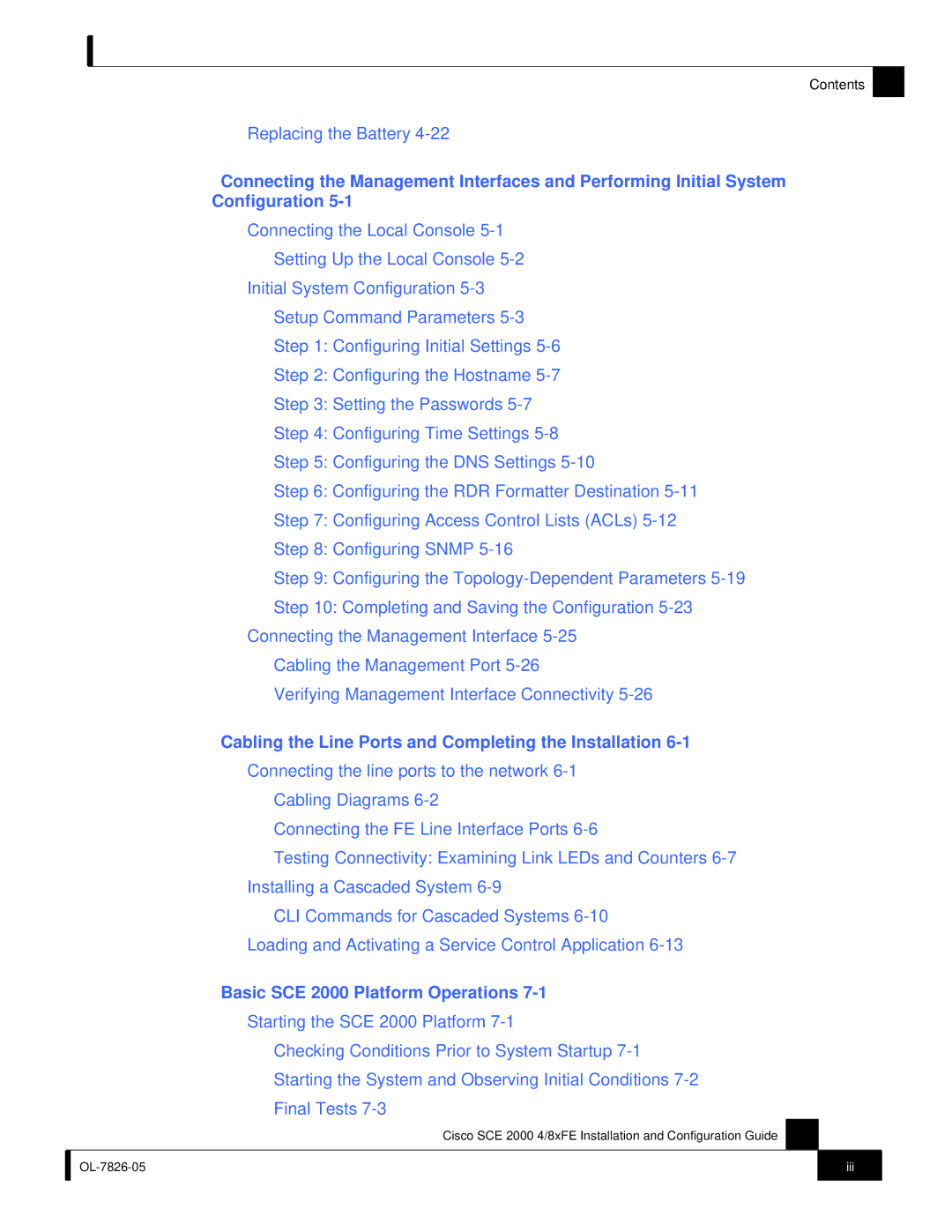 Cisco Systems SCE 2000 4/8xFE manual Cabling the Line Ports and Completing the Installation 