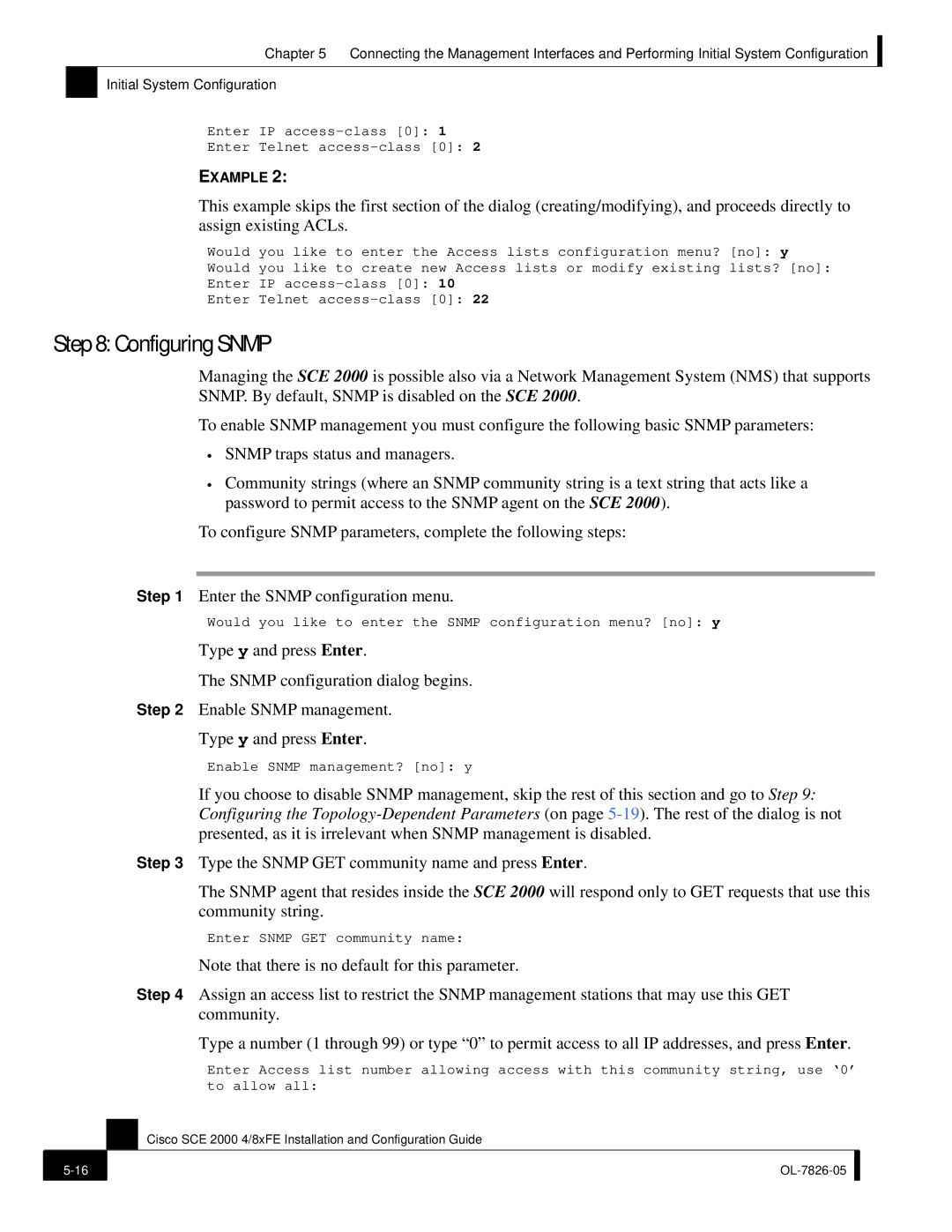 Cisco Systems SCE 2000 4/8xFE manual Configuring Snmp 