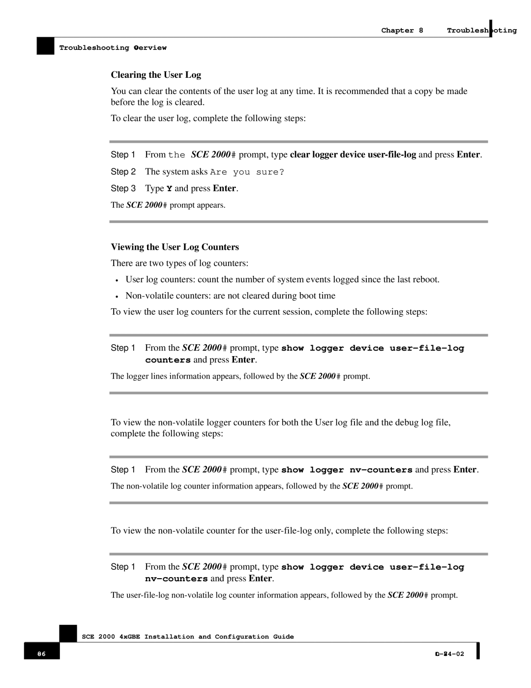 Cisco Systems SCE 2000 4xGBE manual System asks Are you sure? 